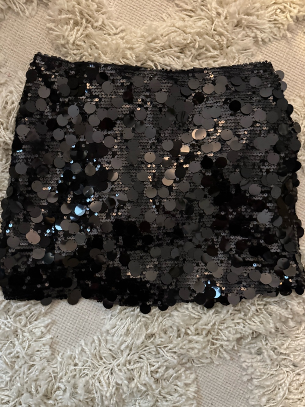 NEW with Tags! Dress to Impress Black Sequin Mini Skirt - Davi & Dani - Size M/L